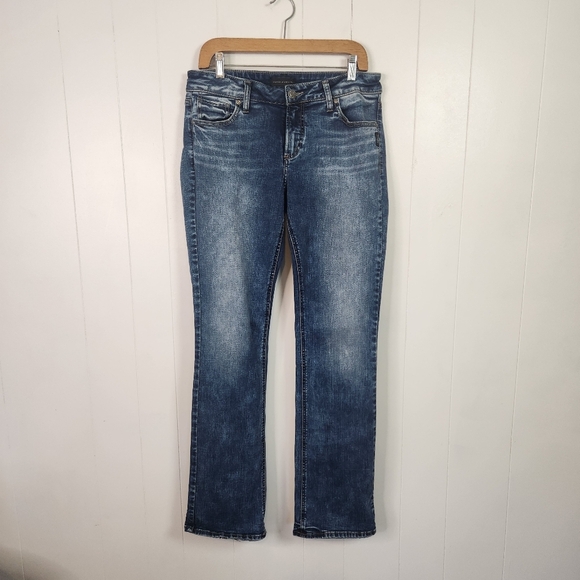 Silver Jeans Elyse Slim Boot Bootcut Denim Dark Wash Western Stretchy Womens 29 - Picture 2 of 11